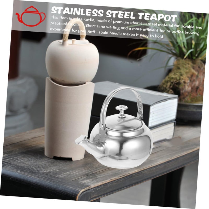 Stainless Steel Teapot With Strainer Rust Resistant Rapid Heating For Kitchen And Outdoor Use - Image 3