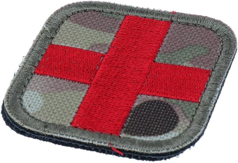 klarako 50 x 50mm Assorted Color Red Cross Medic Patch Hook & Loop Patches Badge Bag Clothing Decorative  CP Camo - Image 2