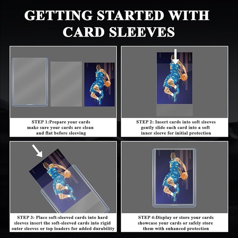 Top Loaders for Cards, 3x4 Toploaders for Cards, 200 Pcs Card Sleeves Hard Plastic, Collectible Trading Card Ptotective Sleeves, Card Protectors Hard Plastic for Baseball, Football and Game Cards. - Image 4