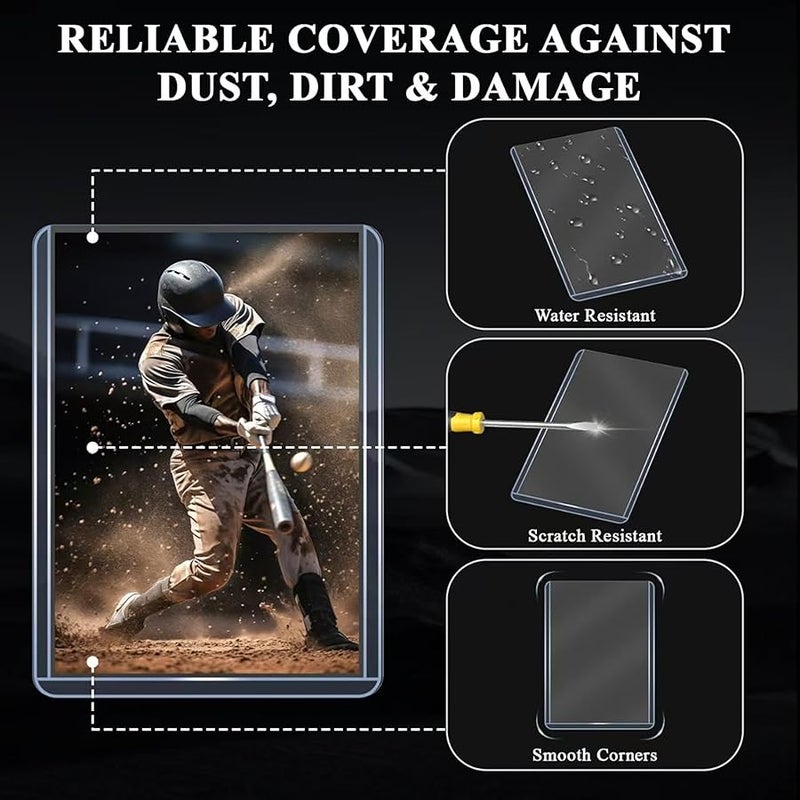 Top Loaders for Cards, 3x4 Toploaders for Cards, 200 Pcs Card Sleeves Hard Plastic, Collectible Trading Card Ptotective Sleeves, Card Protectors Hard Plastic for Baseball, Football and Game Cards. - Image 5