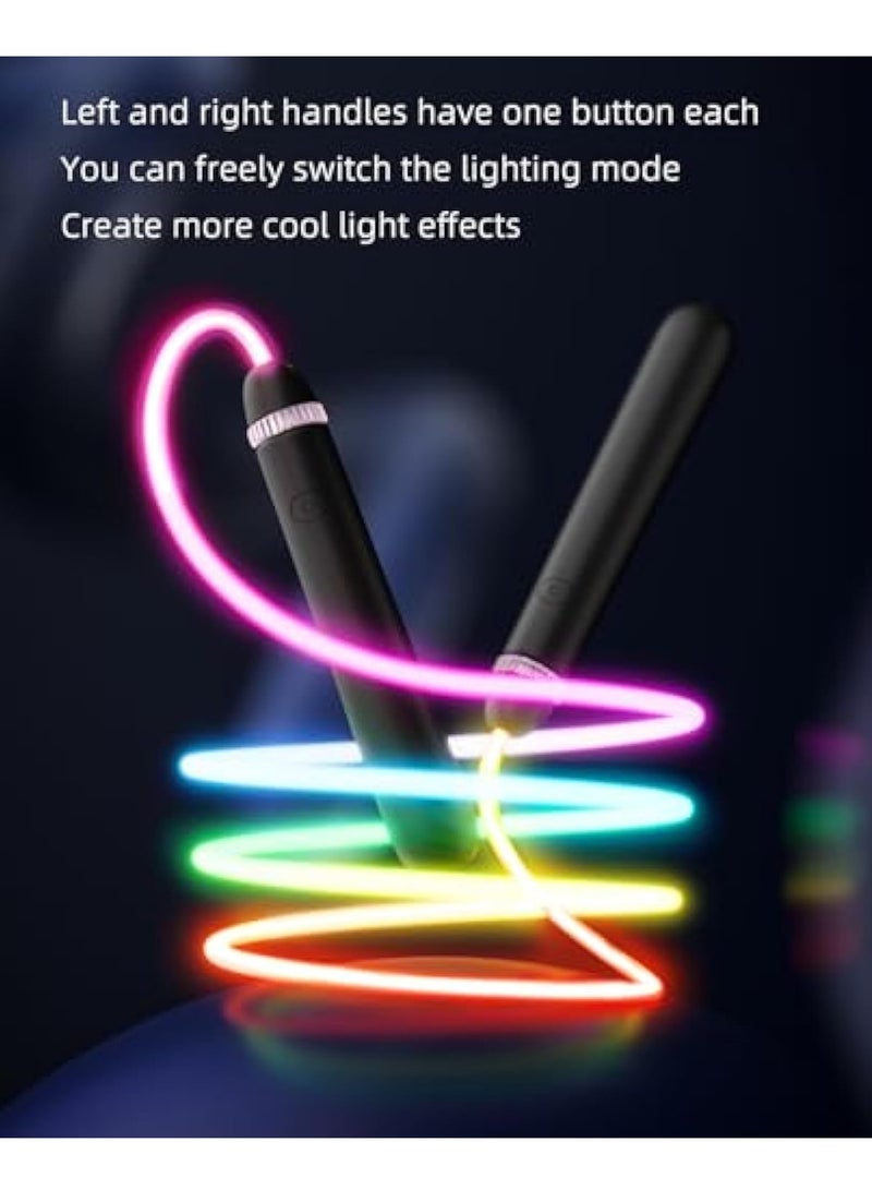 KASTWAVE حبل القفز المضيء للأطفال، حبال القفز للياقة البدنية، حبال القفز القابلة للتعديل، حبل القفز الخالي من التشابك والسرعة السريعة، حبل القفز الملون، لممارسة الرياضة والحصول على جسم رشيق في صالة الألعاب الرياضية المدرسية المنزلية - Image 4