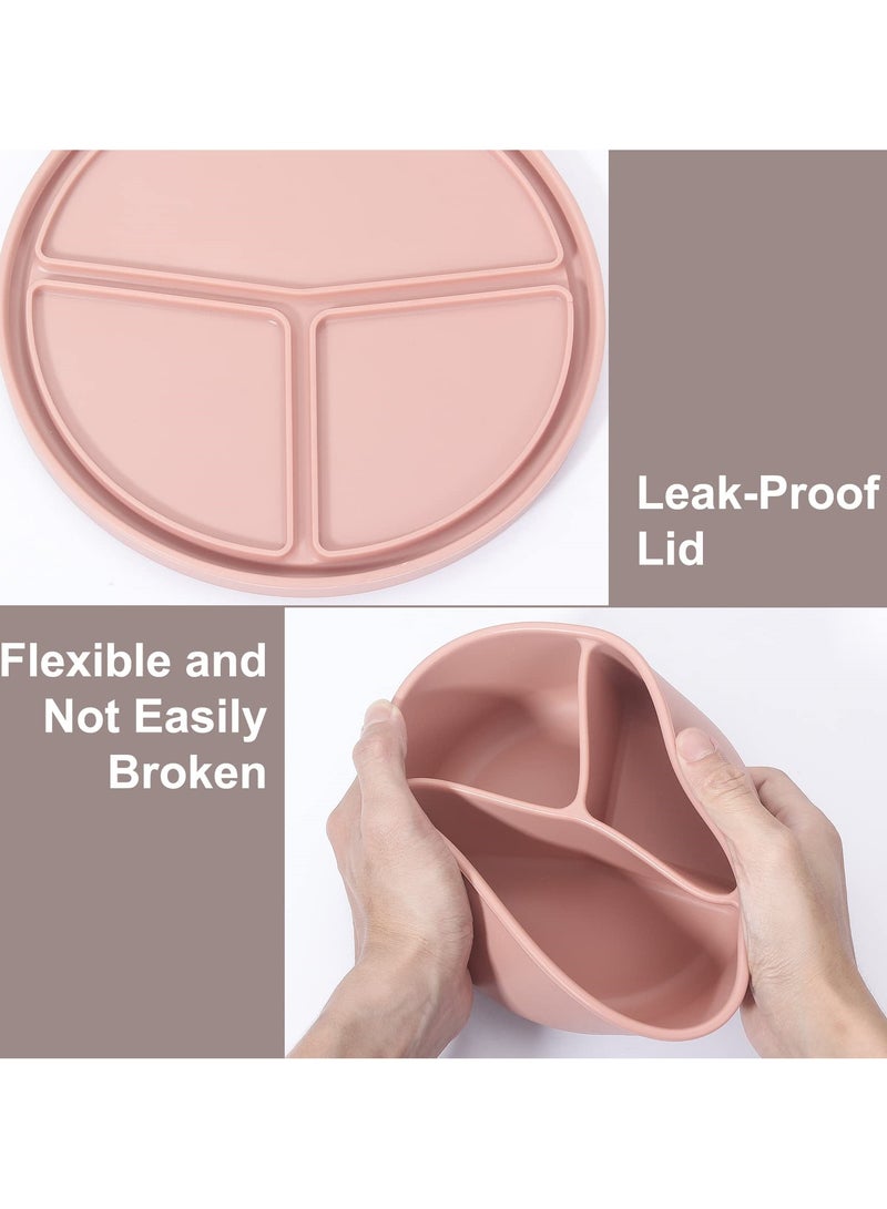 BPA-Free Silicone Bento Lunch Box with 3 Compartments, Leak-Proof and Dishwasher Safe, Ideal for Work, School and Picnics - Image 3