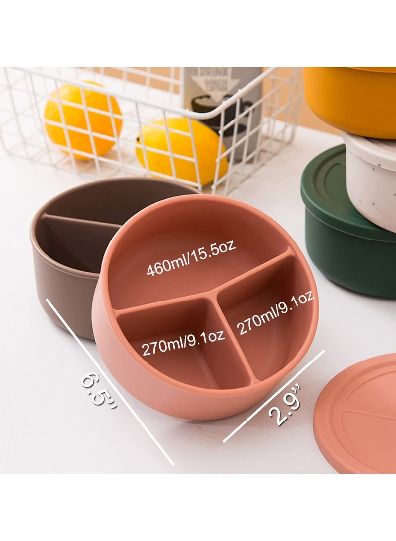 BPA-Free Silicone Bento Lunch Box with 3 Compartments, Leak-Proof and Dishwasher Safe, Ideal for Work, School and Picnics - Image 5