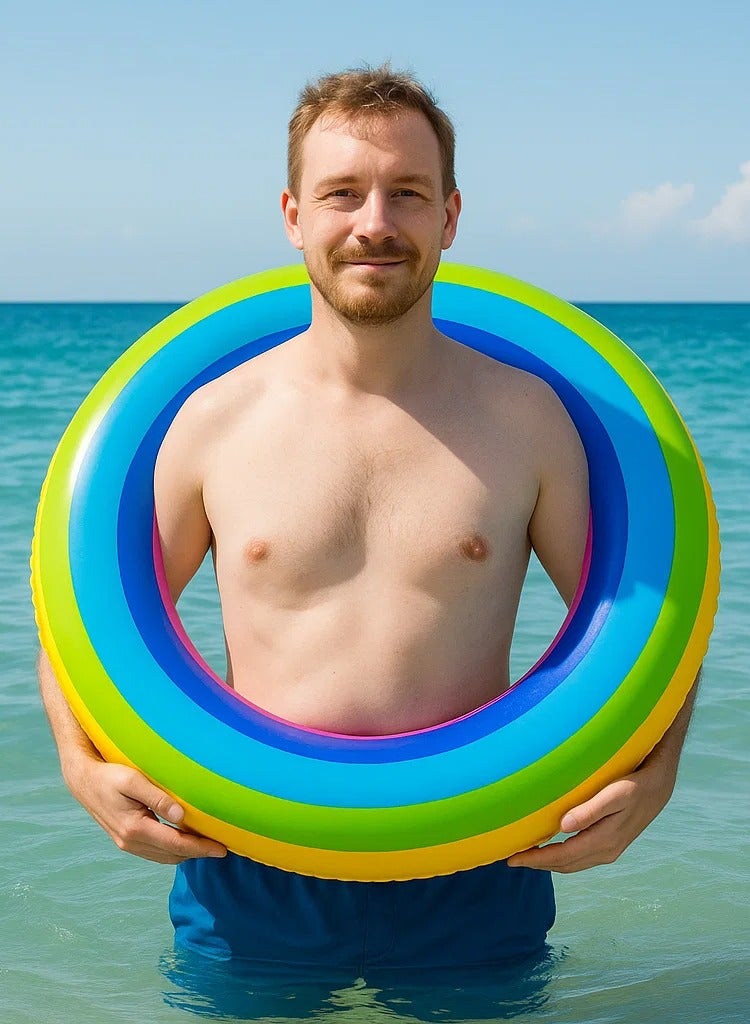 Swimming buoy for beach and sea, for adults, from 15 to 50 years old, size 80 cm