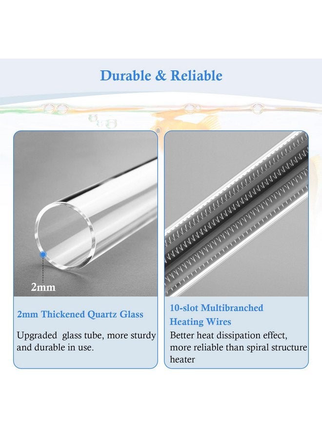 HITOP Thickened Glass Aquarium Heater: 50W 100W 300W Upgraded Fish Tank Heater with Controller, Fish Tank Thermostat Heater for Seawater/Fresh Water 5-65Gal - Image 4