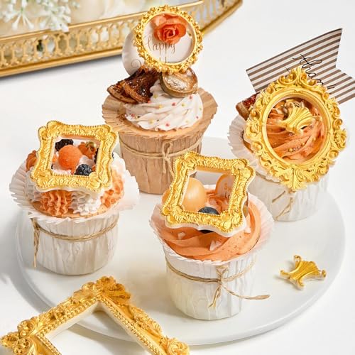 JOERSH 4PCS Baroque Frame Mold, Picture Photo Frames and Corners Silicone Fondant Mold for Cake Decorating, Cupcake Topper, Chocolate, Candy, Sugarcraft, Dessert Decor - Image 5