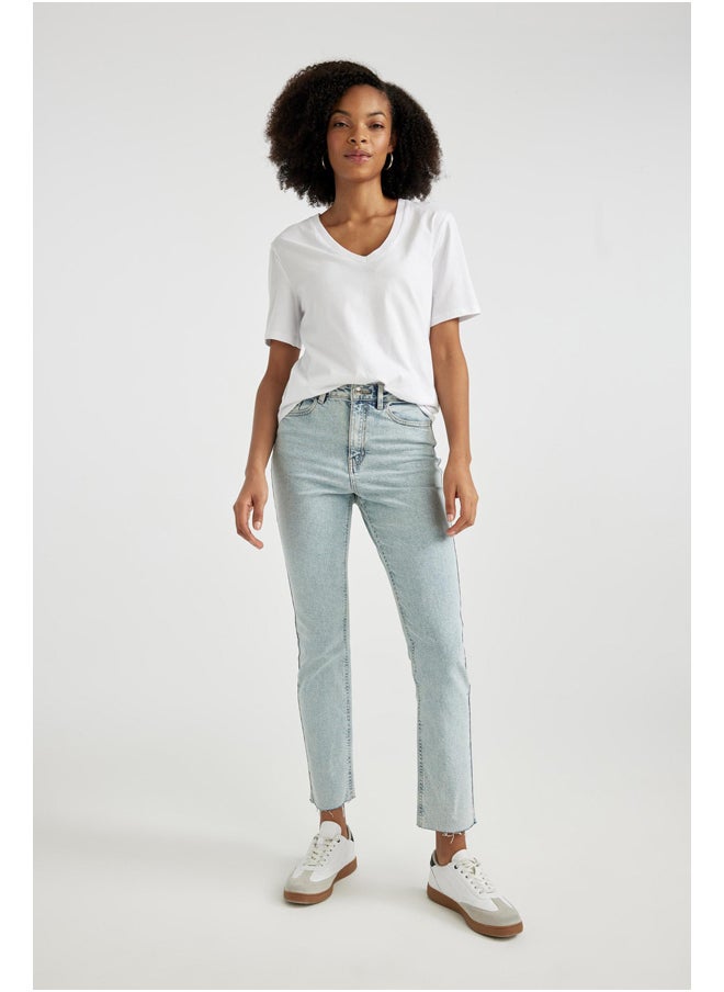 DeFacto - Woman Vintage Straight Denim Trousers - Image 1