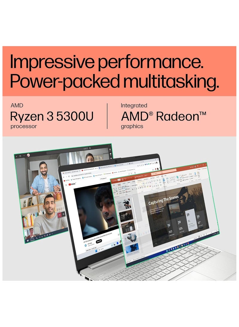 HP 2023 Newest 14-inch FHD Display (Upgraded Version) Laptop, AMD Ryzen 3 Processor/16GB RAM/512GB SSD/AMD Radeon Graphics/Windows 11/ English Silver - Image 3