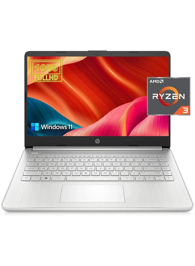 HP 2023 Newest 14-inch FHD Display (Upgraded Version) Laptop, AMD Ryzen 3 Processor/16GB RAM/512GB SSD/AMD Radeon Graphics/Windows 11/ English Silver - Image 1