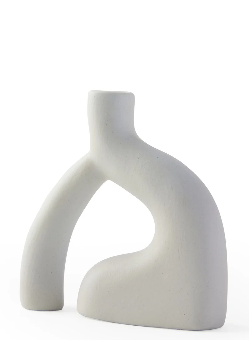 Prickly Pear Prickly Pear 'Irka' Ceramic Vase, White, Dried Flowers, Single Stem