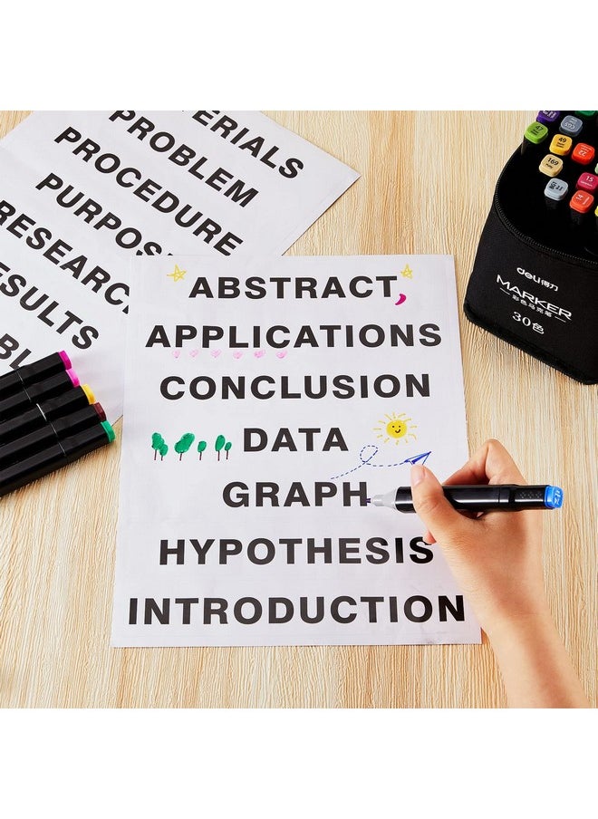 Lewtemi - 4 Sets Of Self Adhesive Presentation Science Subtitles Science Fair Display Boards Science Fair Board Supplies Science Fair Titles For Classroom Office Science Fair Supplies - Image 1