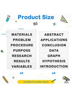 Lewtemi 4 Sets Of Self Adhesive Presentation Science Subtitles Science Fair Display Boards Science Fair Board Supplies Science Fair Titles For Classroom Office Science Fair Supplies  - Image 2