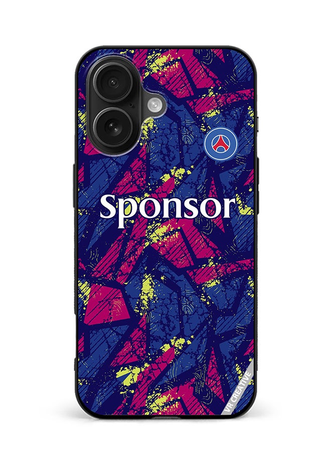 Protective Case Cover For Apple iPhone 16 Jersey Design Multicolour