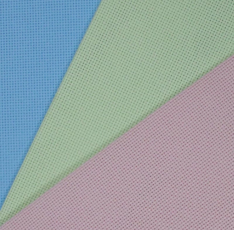 KCS 3 pc of 12" x 18"(30cmx45cm) 18CT Counted Cotton Aida Cloth Cross Stitch Fabric (Light Blue+Pink+Light Green) - Image 4