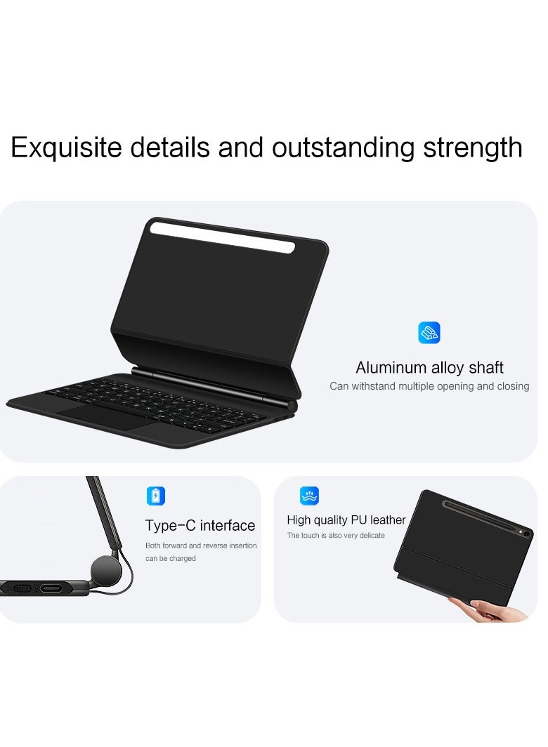 Keyboard Case for Galaxy tab S8 11 inch/Galaxy tab S7 11/Galaxy tab S9 11 inch/Galaxy tab S9 FE11 inch, Floating Magnetic Holder, 7 Colors Backlight and Multi-Touch Trackpad, S Pen Holder, Ultra-Thi - Image 4