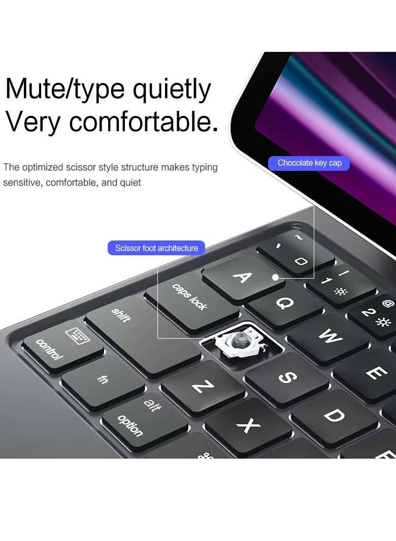 Keyboard Case for Galaxy tab S8 11 inch/Galaxy tab S7 11/Galaxy tab S9 11 inch/Galaxy tab S9 FE11 inch, Floating Magnetic Holder, 7 Colors Backlight and Multi-Touch Trackpad, S Pen Holder, Ultra-Thi - Image 3