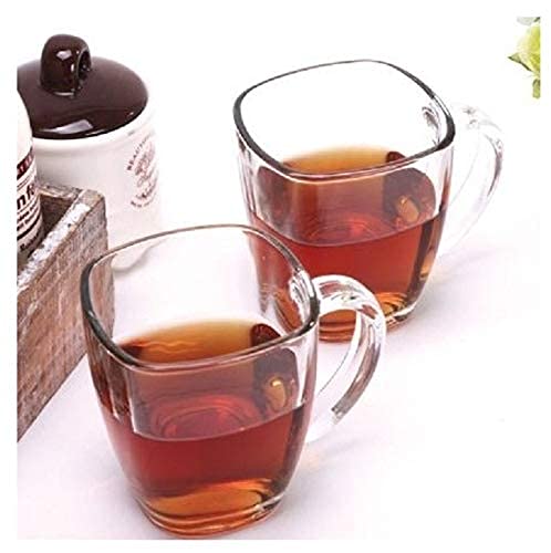Home-Cart Lvook Square 6 Crystal Glass Mugs for Tea and Coffee (145 ml) -Set of 6 - Image 1