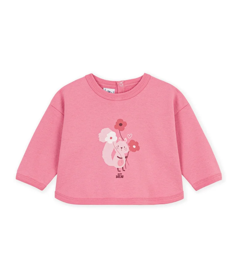 Petit Bateau Babies' Animal Print Cotton Sweatshirt