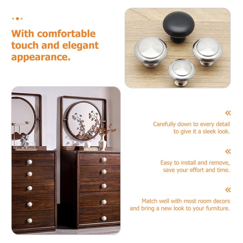 Brushed Round Cabinet Knobs 20Pcs Stainless Steel Drawer Handles For Kitchen Bathroom Wardrobe - Image 3