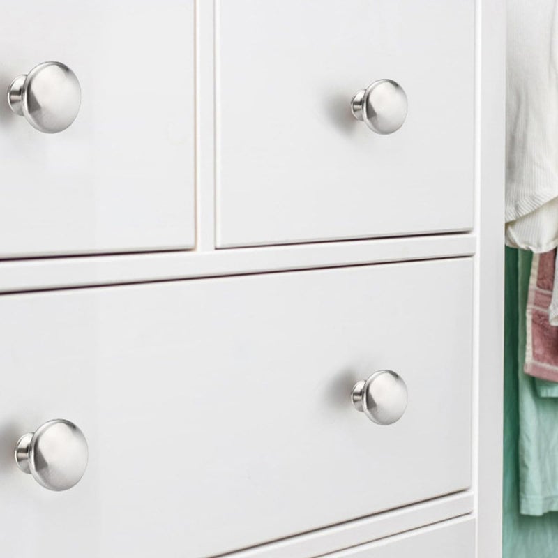 Brushed Round Cabinet Knobs 20Pcs Stainless Steel Drawer Handles For Kitchen Bathroom Wardrobe - Image 4