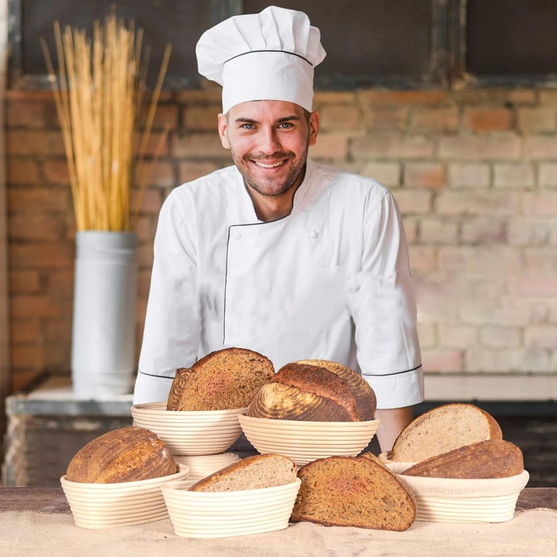 25cm Oval Bread Proofing Basket Set, Natural Rattan Sourdough Proofing Basket with Dough Scraper, Cloth Liner and Brush, Bread Making Kit for Home Bakers, Perfect for Sourdough and - Image 2