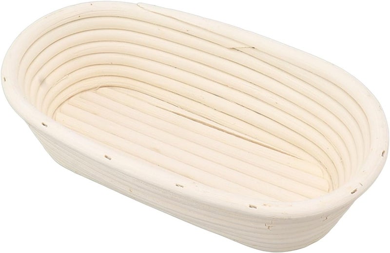 25cm Oval Bread Proofing Basket Set, Natural Rattan Sourdough Proofing Basket with Dough Scraper, Cloth Liner and Brush, Bread Making Kit for Home Bakers, Perfect for Sourdough and - Image 4