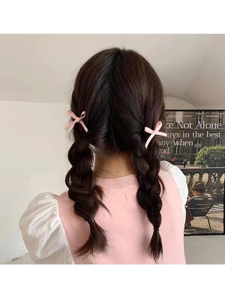 YALLNASL Silky Satin Hair Bows Clips for Women Girls Hair Ribbons Clips for Hair Bowknot Barrettes Hair Clips Pins for Toddler Girls Birthday Christmas Hair Accessories 6 pcs  - Image 4