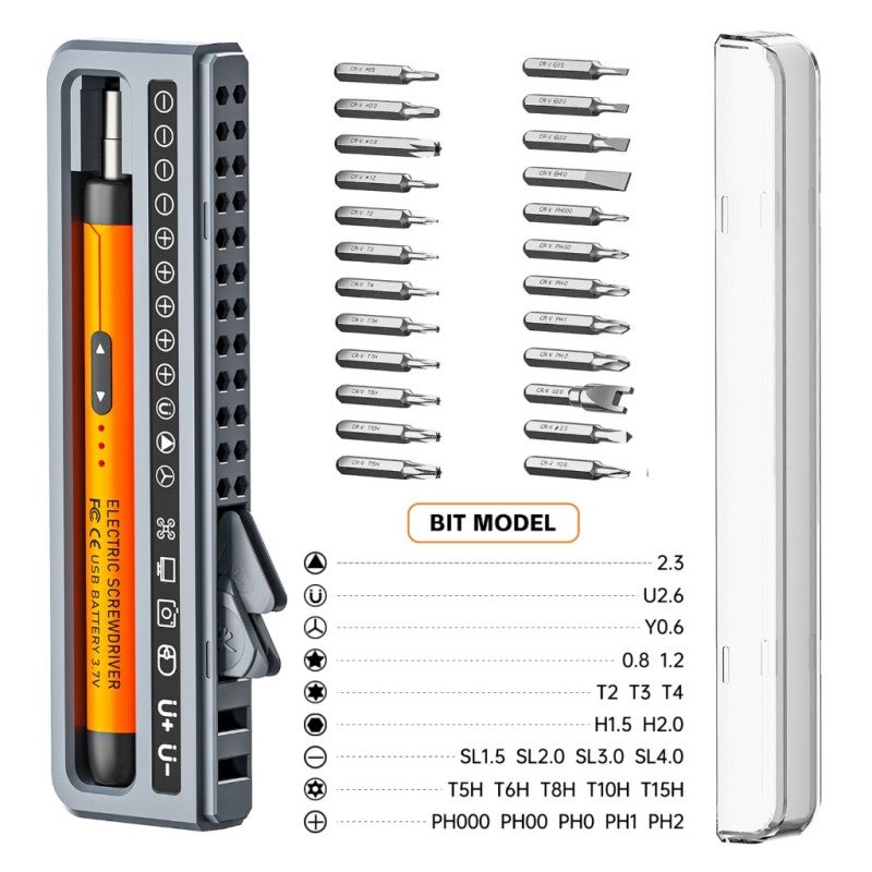 Electric Precision Screwdriver Set 32-in-1 USB-C - 150 RPM Copper Motor Manual Auto Dual Mode Cordless Screwdriver for Electronics Repair - Image 4