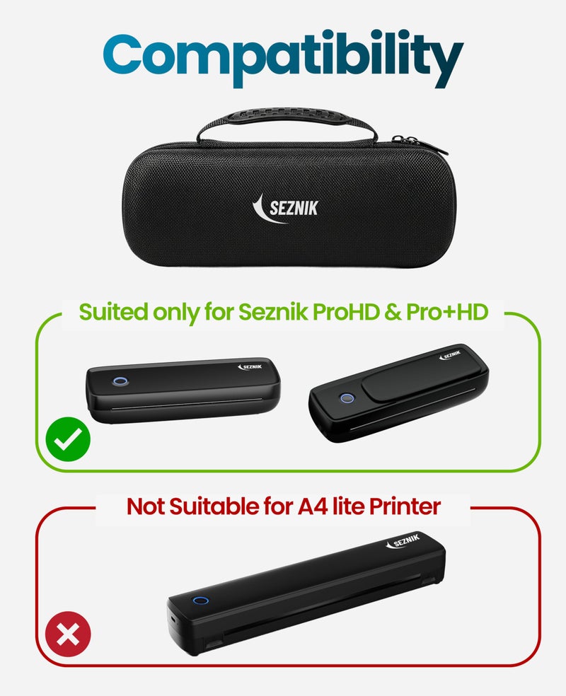 SEZNIK Hard Case Cover for Printers – Durable Oxford Fabric, Smooth Double Zipper, Large Capacity up to 3 kg, Compact & Easy to Carry, Ideal for Daily Use – Black - Image 5