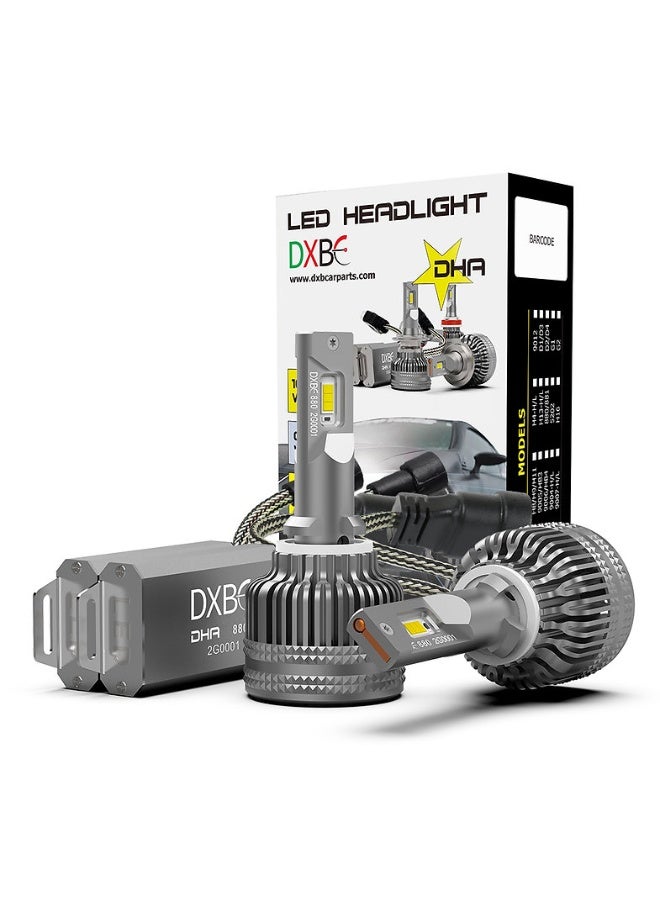 DXB-C 880/881 100W 12.000LM SET 6500K LED Car Headlights 300% Brightness New 6500K Cool White Bulb High Beam and Low Beam Pack of 2 - Image 1