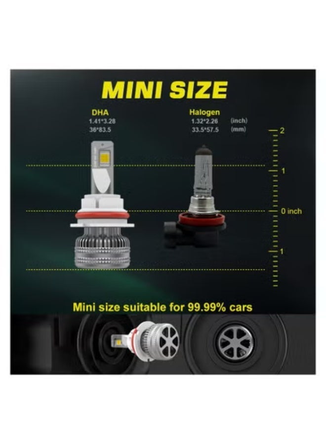 DXB-C 880/881 100W 12.000LM SET 6500K LED Car Headlights 300% Brightness New 6500K Cool White Bulb High Beam and Low Beam Pack of 2 - Image 3