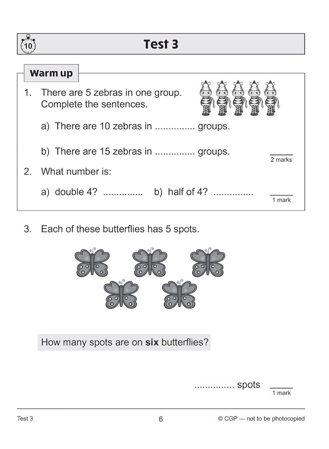 اختبارات الرياضيات للصف الثاني KS1 لمدة 10 دقائق: الضرب والقسمة - Image 4