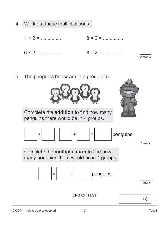 اختبارات الرياضيات للصف الثاني KS1 لمدة 10 دقائق: الضرب والقسمة - Image 5