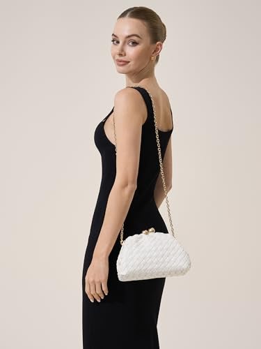 CHUNLI Dressy Woven Clutch Purses for Women Evening Wedding Formal Occasion,Dumpling Crossbody Shoulder Handbags for Women - Image 4
