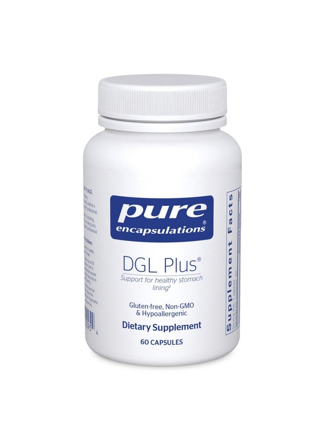 Pure Encapsulations DGL Plus - Gut Health Supplements for Men & Women - with Marshmallow Root, Aloe Vera Extract & Slippery Elm Bark - Non-GMO & Vegan - 60 Capsules - Image 1
