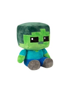 Minecraft Plush Toy - Sitting Creeper Zombie Steve Plush Doll with Parrot Toy