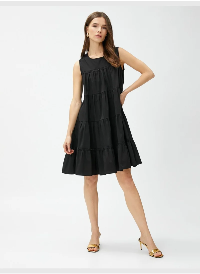 KOTON Tiered Sleeveless Cotton Short Dress