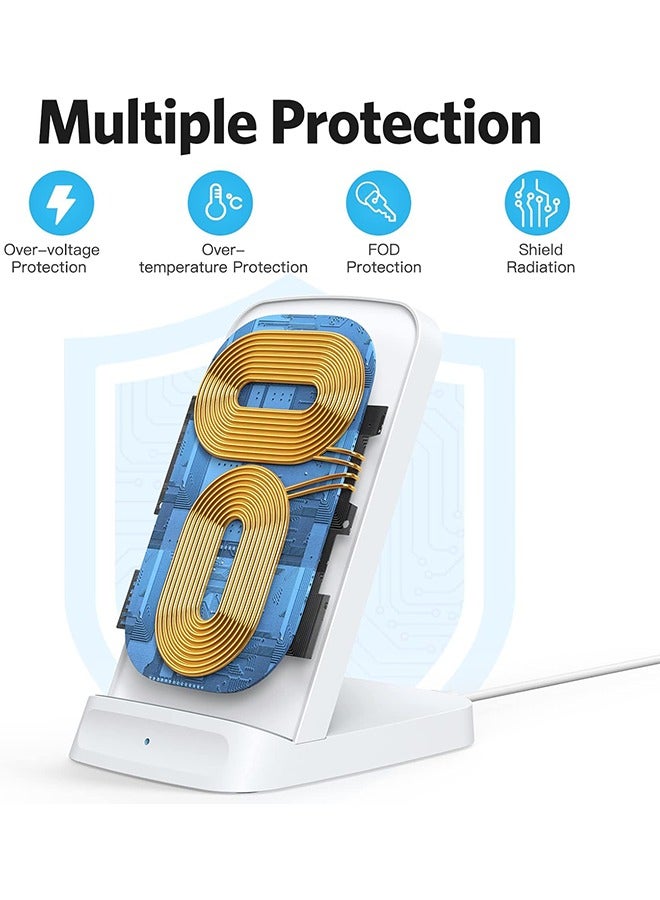 general Wireless Charger, 15W Grey Fast Wireless Charging Stand, Qi-Certified for iPhone 15/14/13/12/12 Pro/11/11 Pro Max/XS Max/XR/XS/X/8, for Samsung Galaxy S22/S21/S20/S10/S9/S8 (No AC Adapter) - Image 4