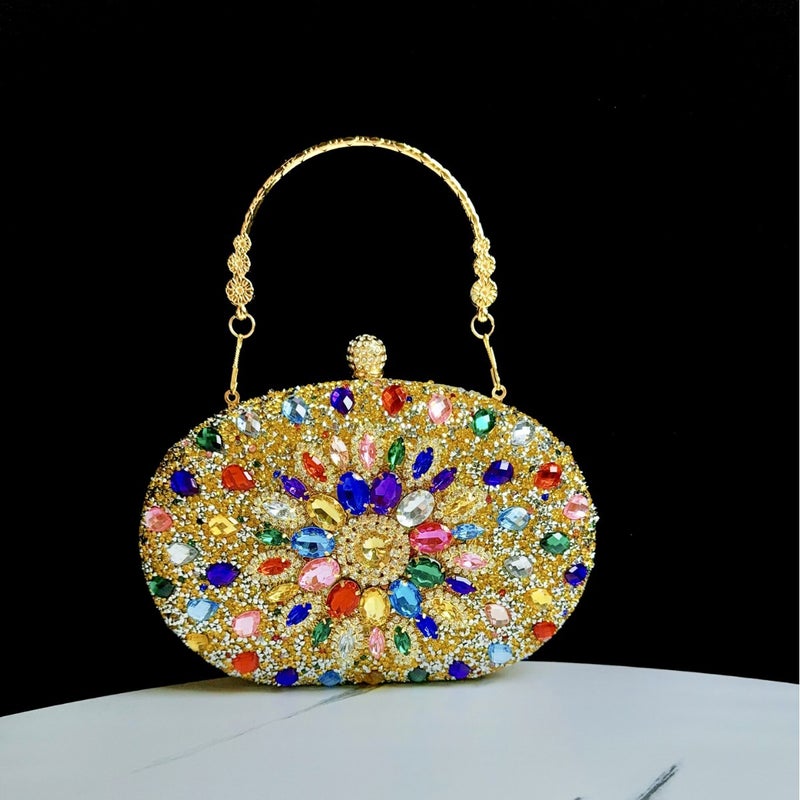 New Rhinestone Sunflower Diamond Full Diamond Goose Egg Small Clutch Bag Crossbody Women'S Bag Dress Cheongsam Banquet Bag - Image 1