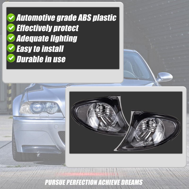 RANSOTO Turn Signal Corner Light for 2002-2005 BMW E46 325i 325xi 330i - Clear Lens - Image 3