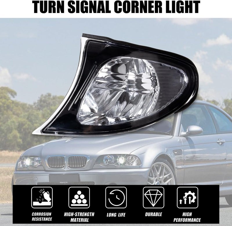 RANSOTO Turn Signal Corner Light for 2002-2005 BMW E46 325i 325xi 330i - Clear Lens - Image 2