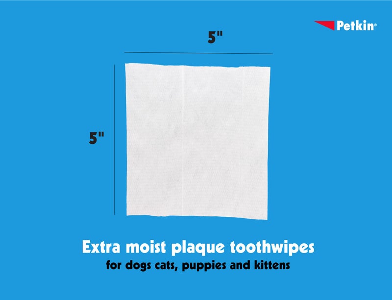 Petkin Cat and Dog Dental Wipes, 40 Wipes (Fresh Mint) - Natural Formula Cleans Teeth, Gums & Freshens Breath - for Daily Use - Convenient Dog Dental Care - 1 Pack of 40 Wipes - Image 5