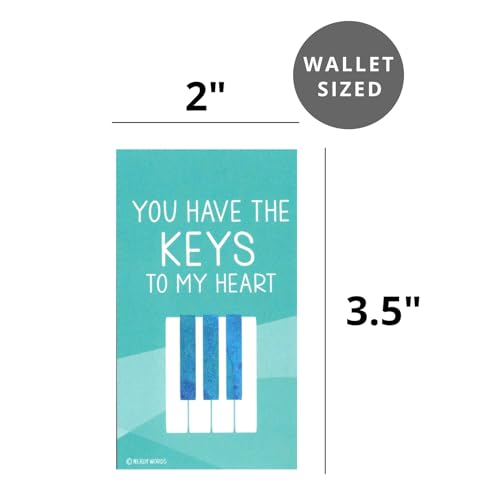 Nerdy Words Mini Music Piano Instrument Theme Valentines (Wallet-Sized Cards with Tiny Envelopes) for Valentine's Day (Set of 32) - Image 2