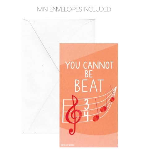 Nerdy Words Mini Music Piano Instrument Theme Valentines (Wallet-Sized Cards with Tiny Envelopes) for Valentine's Day (Set of 32) - Image 3