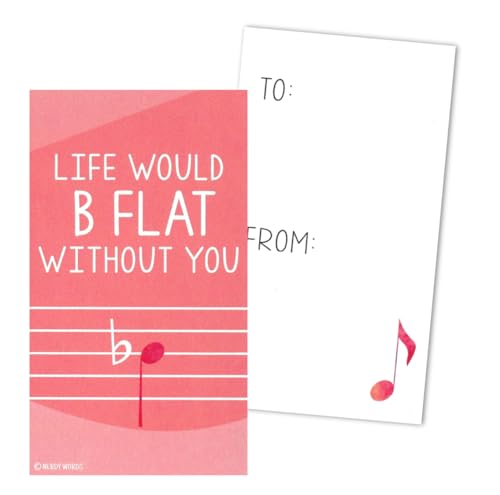 Nerdy Words Mini Music Piano Instrument Theme Valentines (Wallet-Sized Cards with Tiny Envelopes) for Valentine's Day (Set of 32) - Image 4