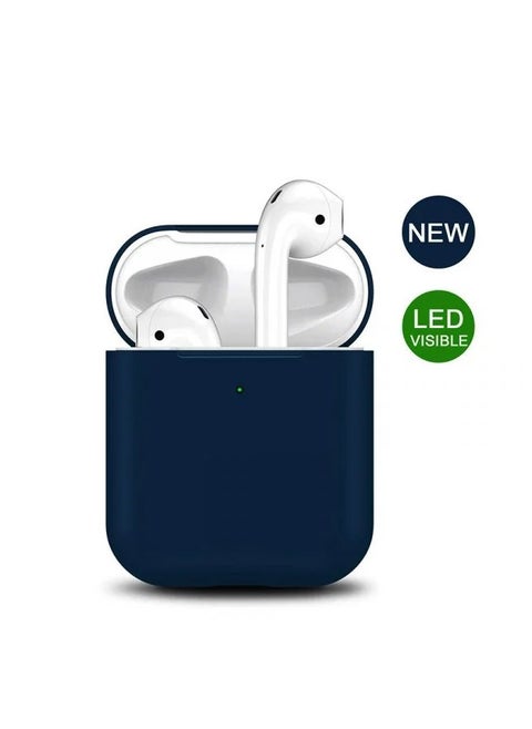 Protective Silicone Air Pods Case separate head /Dark Blue