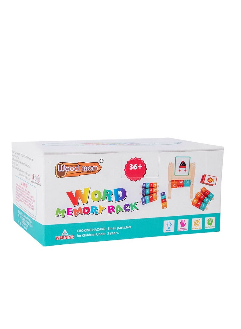 Educational rotating letters English spelling word building blocks kindergarten early education memory learning frame wooden toys  - Image 5