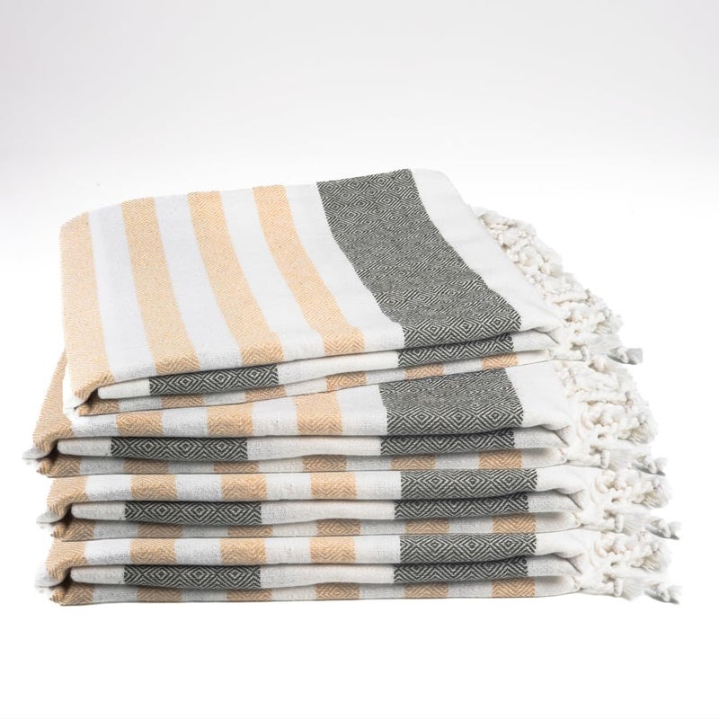 9Threads 100% Cotton Turkish Beach Towel with Towels Oversized 36"x72" Pool Absorbent Extra Large Quick Dry Sand Travel Towel (Sage & Sand, 4 Pack) - Image 1