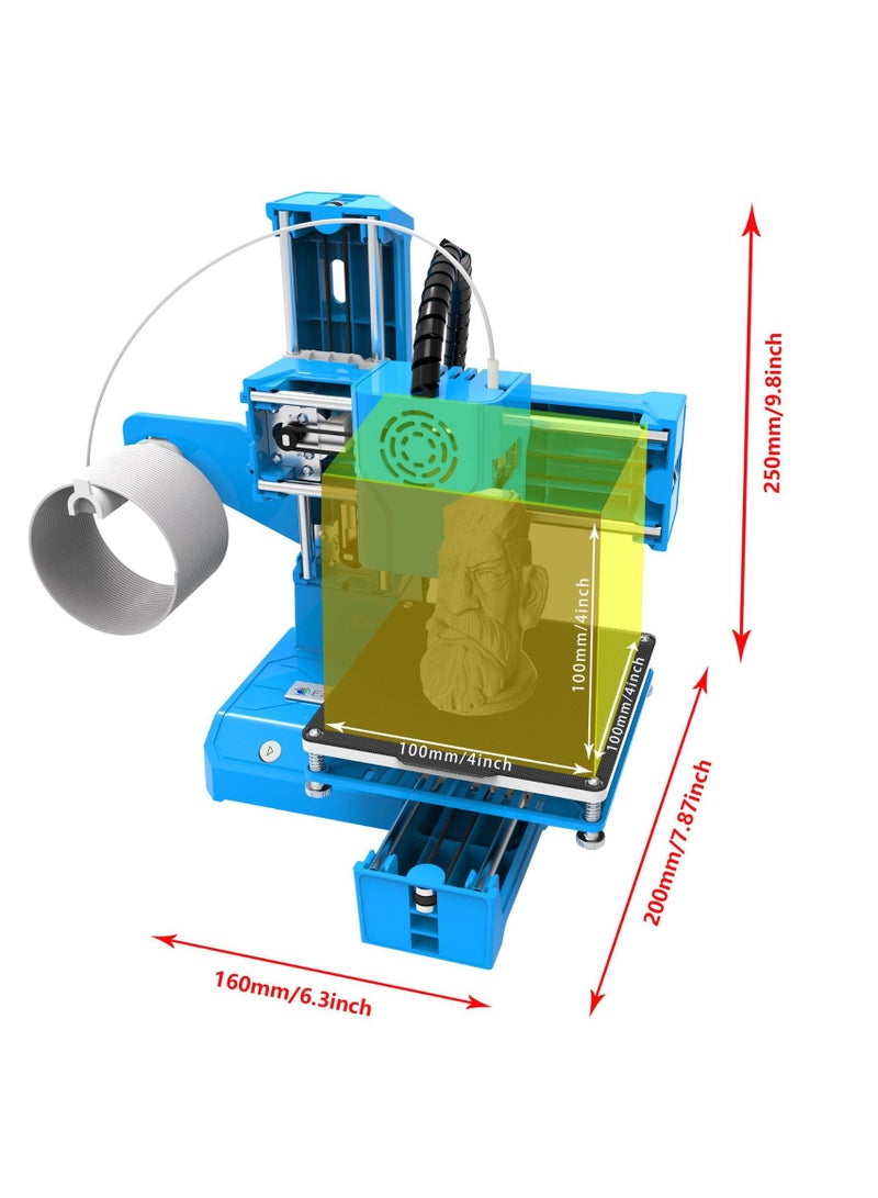 Easythreed K9 Mini 3D Printer for Household Education & Students 100*100*100mm Printing Size Support One Key Printing with 1.75mm 0.4mm Nozzle/CE Certificate