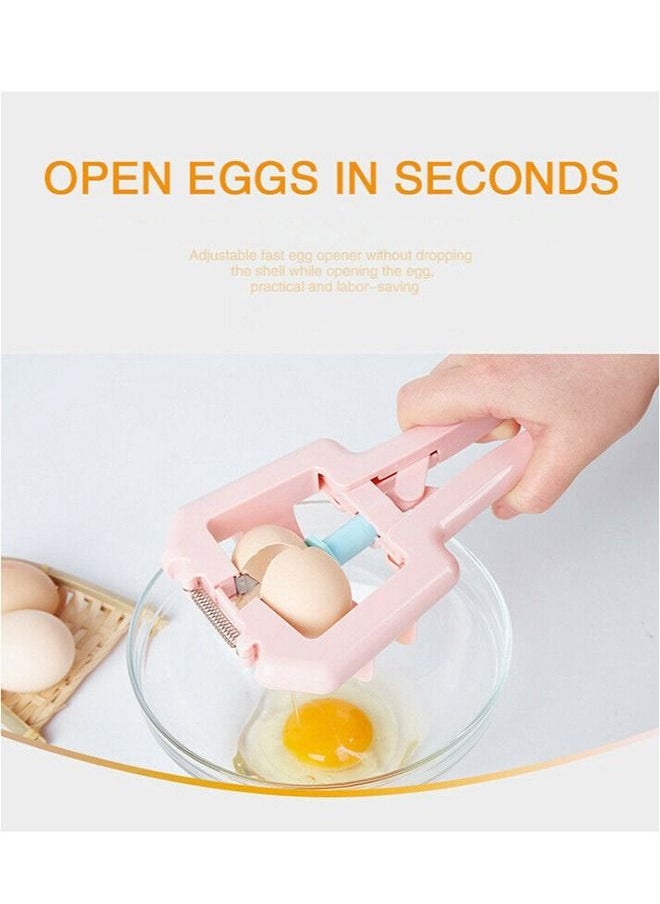 AMERTEER - Stainless Steel Egg Opener with Separator, Eggshell Cutter, Egg Scissors, and Plastic Handheld Egg Breaker - Perfect Kitchen Gadget for Soft and Hard Boiled Eggs Shell Removal and Baking - Image 1